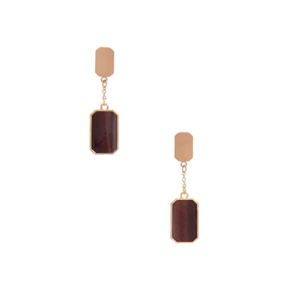Gem Emerald Shape Dangle Earring - Picture 1 of 1